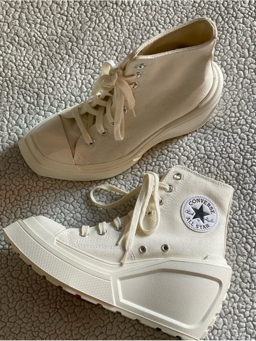Converse Chuck 70 De Luxe High Top Wedge Platform Sneaker Ivory White Womens 6.5
